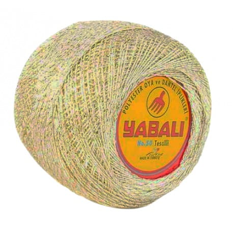 Kordonek poliestrowy Yabali beżowy ze złotą nitką