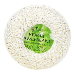 Opus Rexor Bawełniany 20 gr biało zloty