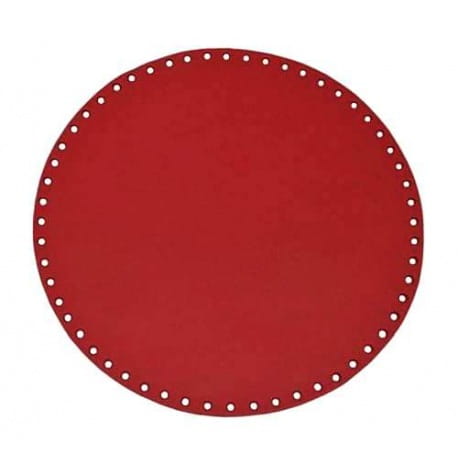 Dno do torebek ze skóry naturalnej okrągłe 25cm czerwony