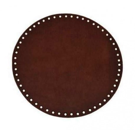 Skórzane dno do torebek okrągłe 20cm brąz