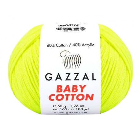 Gazzal Baby Cotton 3462 neonowy żólty