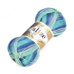 Alize Diva Batik Design 1767 odcienie niebieskiego, miętowy, jeans