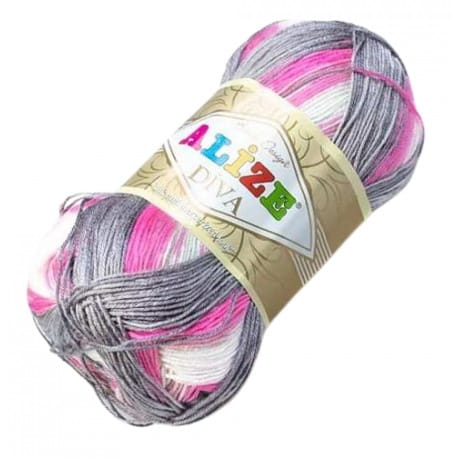 Alize Diva Batik Design 3245 róże, biel, szarość