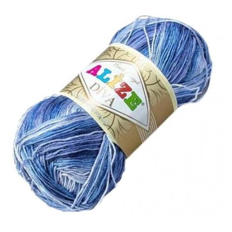 Alize Diva Batik Design 3282 błękitny i jeans