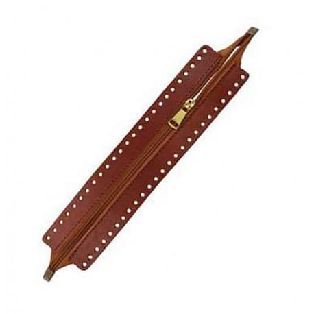 Skórzany suwak do torebek 25cm olej