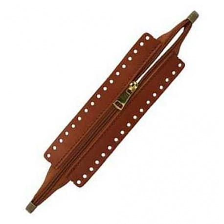 Skórzany suwak do torebek 20cm olej