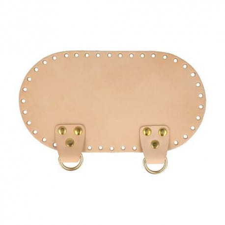 Skórzane dno do plecaka owalne 22cm/12cm camel
