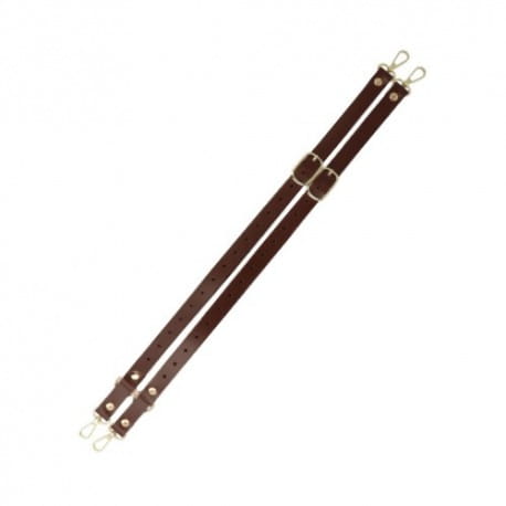 Skórzane rączki do torebki z karabińczykiem, 85cm, 2 sztuki brąz