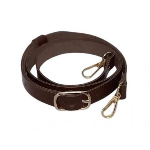 Skórzany pasek z karabińczykiem do torebek 140cm brąz