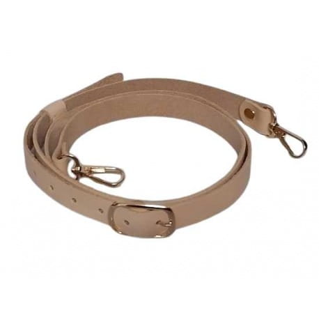 Skórzany pasek z karabińczykiem do torebek 140cm camel