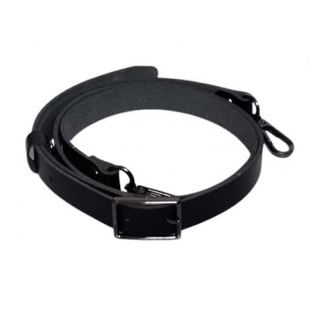 Skórzany pasek z karabińczykiem do torebek 140cm czarny
