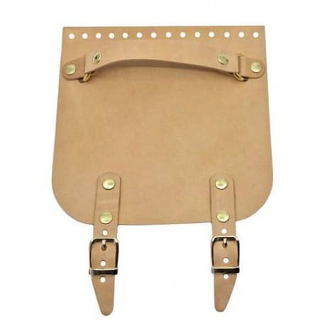 Skórzana klapka do torebki Rączka/2 Paski 20cm/20cm camel