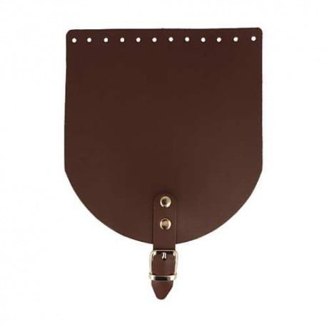 Skórzana klapka do torebki 18cm/20cm brąz