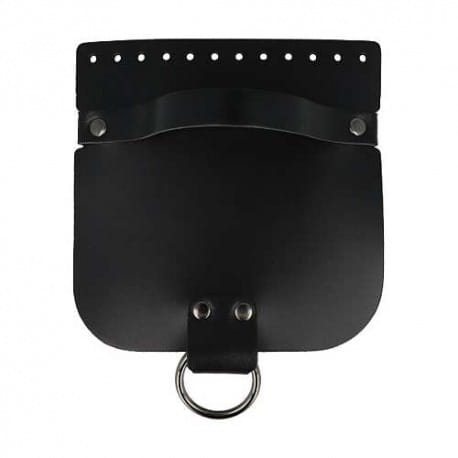 Skórzana klapka do torebki Rączka/Kółko 18cm/18cm czarny