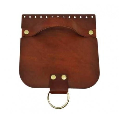 Skórzana klapka do torebki Rączka/Kółko 18cm/18cm olej