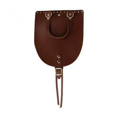 Skórzana klapka do plecaka Clasic 23cm/19,5cm + ściągacz brąz