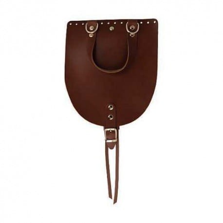 Skórzana klapka do plecaka Clasic 23cm/19,5cm + ściągacz brąz
