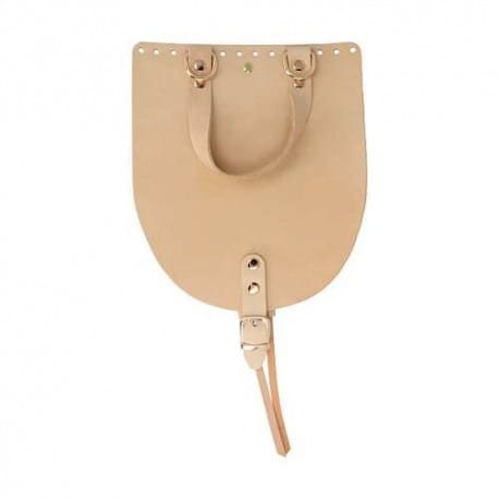 Skórzana klapka do plecaka Clasic 23cm/19,5cm + ściągacz camel