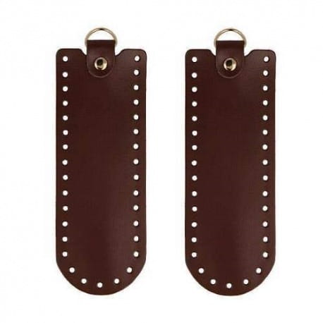 Skórzane bazy boczne do torebki 19cm/7cm 2szt. brąz
