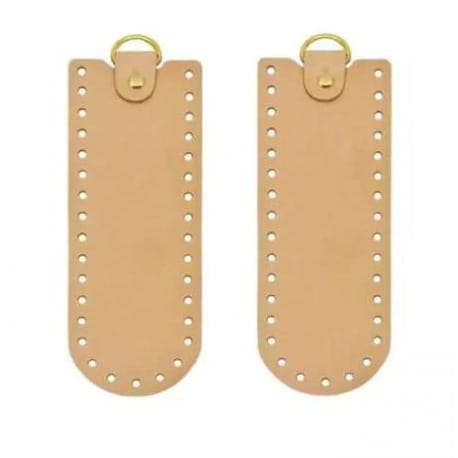 Skórzane bazy boczne do torebki 19cm/7cm 2szt. camel