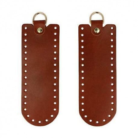 Skórzane bazy boczne do torebki 19cm/7cm 2szt. olej