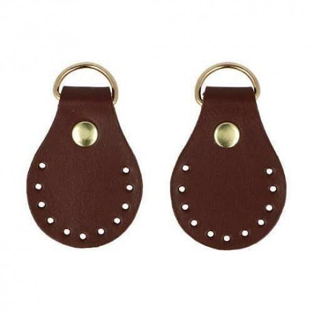 Skórzane uchwyty wszywane do Paska 4cm/6cm 2 szt. brąz