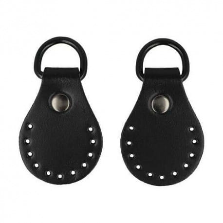 Skórzane uchwyty wszywane do Paska 4cm/6cm 2 szt. czarny